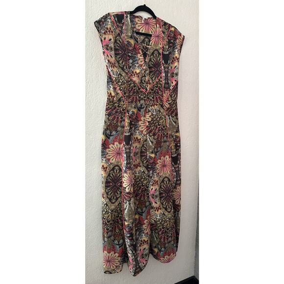 Sandro Womens Floral Print Tie Closure Maxi Dress Multi Colored Size 1 - Picture 6 of 16